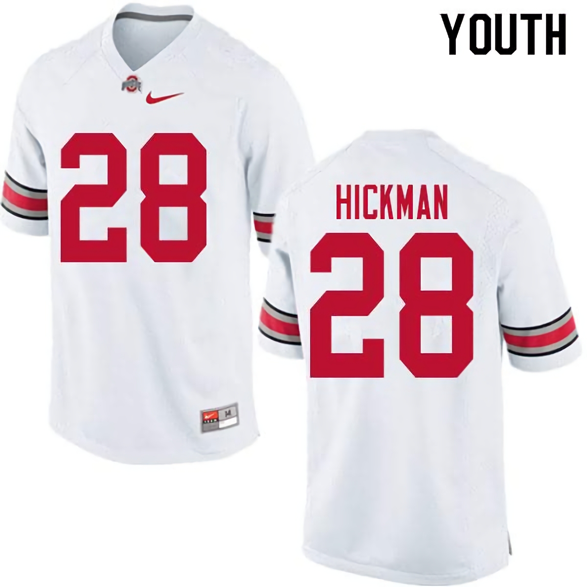 Ronnie Hickman Ohio State Buckeyes Youth NCAA #28 Nike White College Stitched Football Jersey XFO3656WK